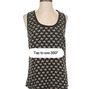 Joie Black Tank Top with Camel Print 100% Silk (NWOT)